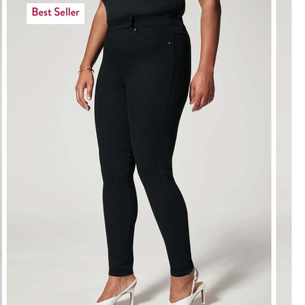 SPANX, size S. Black skinny jeans, regular. NWT. Color: Clean black